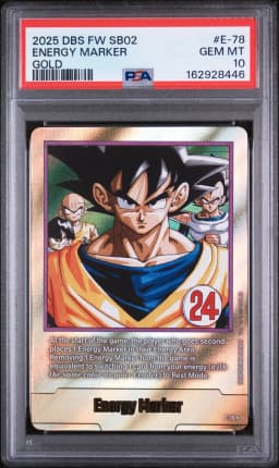 2025 #E-78 Energy Marker PSA 10 Dragon Ball Super Card Game Fusion World Manga Booster 02