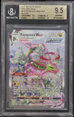 2021 #218 Rayquaza VMAX ALT ART SEC BGS 9.5 TCG Sword & Shield Evolving Skies