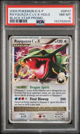 2009 #DP47 Rayquaza C LV.X-Holo PSA 8 Diamond & Pearl Black Star Promo