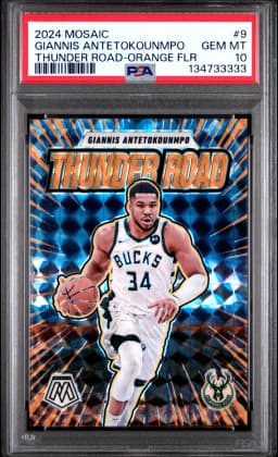2024 #9 Giannis Antetokounmpo PSA 10 Panini Mosaic Thunder Road