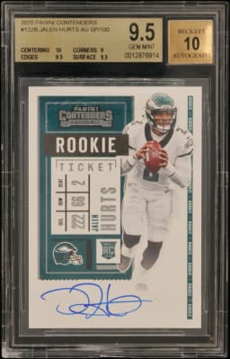 2020 #122B Jalen Hurts AU SP/100* BGS 9.5 Panini Contenders