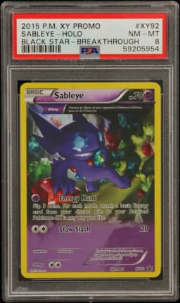 2015 #XY92 SABLEYE-HOLO PSA 8 XY Black Star Promos