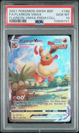 2021 #180 Full Art/Flareon Vmax PSA 10 Swsh Black Star Promo