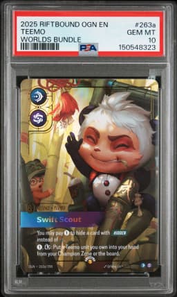 2025 #263a Teemo - Swift Scout PSA 10 Riftbound: League of Legends Ogn-Origins