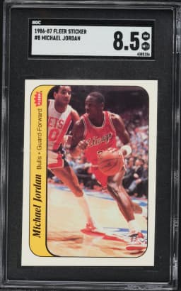 1986 #8 Michael Jordan SGC 8.5 Fleer Sticker Basketball