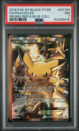 2016 #XY124 Full Art/Pikachu EX PSA 7 XY Black Star Promo