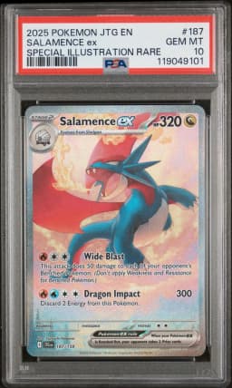 2025 #187 Salamence EX PSA 10 Jtg EN-Journey Together