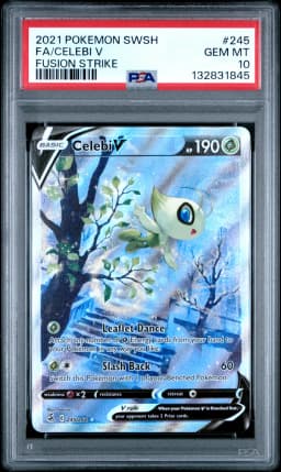 2021 #245 Full Art/Celebi V PSA 10 Sword & Shield Fusion Strike