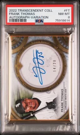 2022 #FT Frank Thomas PSA 8 Topps Transcendent Collection Autographs