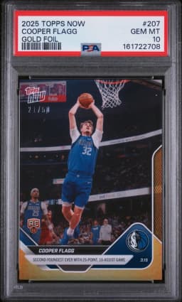 2025 #207 Cooper Flagg PSA 10 Topps Now