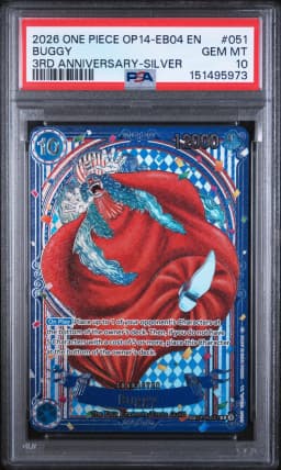 2026 #051 Buggy PSA 10 One Piece OP14-EB04-the Azure Sea's Seven