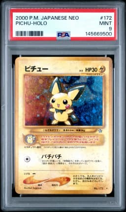 2000 #172 Pichu-Holo PSA 9 Japanese Neo