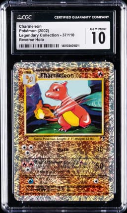 2002 #37 Charmeleon-Reverse Foil CGC 10 Legendary Collection Pokemon