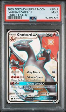 2019 #SV49 Full Art/Charizard GX PSA 9 Sun & Moon Hidden Fates