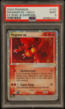 2003 #100 Magmar EX-Holo PSA 9 EX Ruby & Sapphire