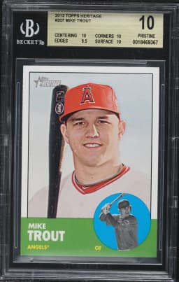 2012 #207 Mike Trout BGS 10 Topps Heritage Baseball