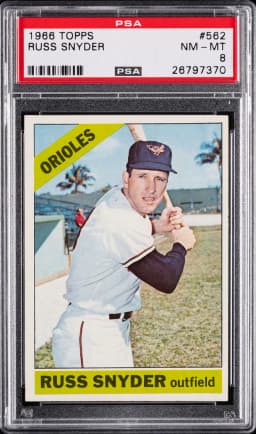 1966 #562 Russ Snyder PSA 8 Topps