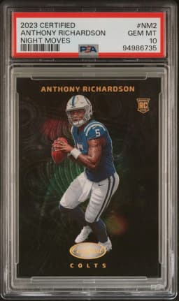 2023 #NM2 Anthony Richardson PSA 10 Panini Certified Night Moves