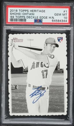 2018 #1 Shohei Ohtani PSA 10 Topps Heritage 1969 Topps Deckle Edge High Numbers Baseball