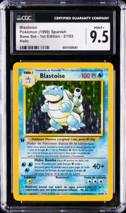1999 #2 Blastoise CGC 9.5 Base Set - 1st Edition - Spanish Pokemon