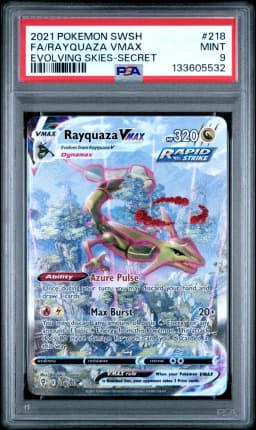 2021 #218 Full Art/Rayquaza Vmax PSA 9 Sword & Shield Evolving Skies