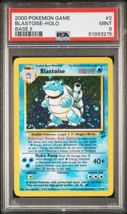 2000 #2 Blastoise-Holo PSA 9 Game Base II