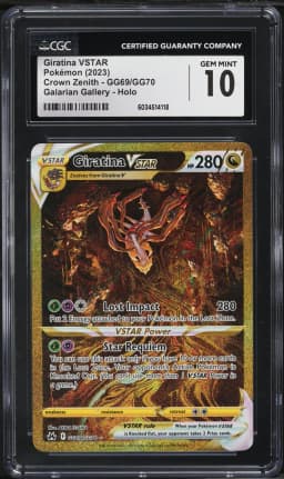2023 #GG69 Full Art/Giratina Vstar CGC 10 Sword and Shield Crown Zenith Pokemon