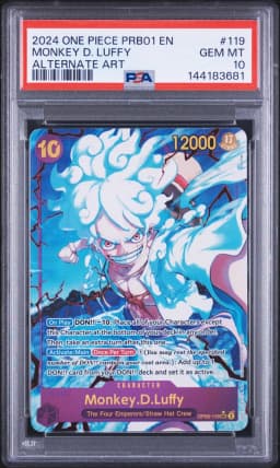 2024 #119 MONKEY D. LUFFY PSA 10 ONE PIECE PRB01-PREMIUM BOOSTER -ONE PIECE CARD THE BEST- | ALTERNATE ART