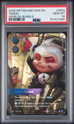 2025 #263a Teemo - Swift Scout PSA 10 Riftbound: League of Legends Ogn-Origins