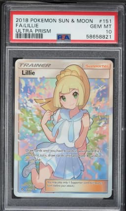 2018 #151 Full Art/Lillie PSA 10 Sun & Moon Ultra Prism Pokemon