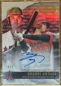 2020 Topps Gold Label Framed Autographs Red #GLASO Shohei Ohtani/5