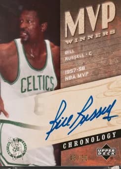 2006 Upper Deck Chronology Mvp Winners Autograph #MVPBR Bill Russell