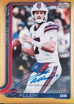 2025 Topps Chrome Autographs #JAL Josh Allen Gold Refractor