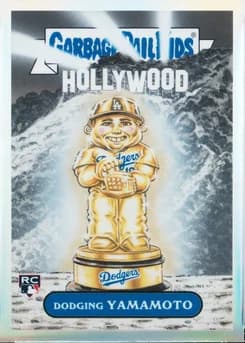 2024 Bowman Chrome Bowman Garbage Pail Kids #BGP21 Yoshinobu Yamamoto Dodging Yamamoto