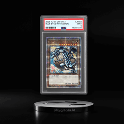 2025 Yu Gi Oh 25th Anniversary Ukiyo E Japanese Framed Stamp Set Blue Eyes White Dragon #NYC1JP001 PSA 9