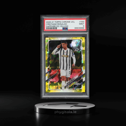 2020 Topps Chrome UEFA Champions League Sapphire Yellow Cristiano Ronaldo /99 #100 PSA 9 MINT
