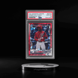 2021 Bowman Sapphire Chrome Prospect Red Refractor Jeremy De La Rosa #BCP25 6/15 PSA 10