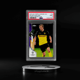 2019 Topps Chrome UEFA Champions League Purple Refractor Erling Haaland #74 107/250 PSA 9