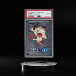 2001 Pokemon Japanese Meiji Promo Silver Foil Meowth PSA 9 MINT