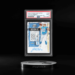 2020 Panini Contenders Optic Rookie Ticket Autograph Cracked Ice Justin Herbert #104 2/22 PSA 9
