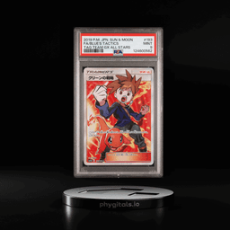 2019 POKEMON JPN SUN & MOON TAG TEAM GX ALL STARS FULL ART/BLUE'S TACTICS PSA 9