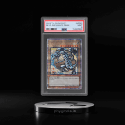 2025 Yu Gi Oh 25th Anniversary Ukiyo E Japanese Framed Stamp Set Blue Eyes White Dragon #NYC1JP001 PSA 9