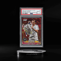 2023 Stadium Club Chrome UEFA Red Orange Electric Charge Refractor Zinedine Zidane /4 #5 PSA 10