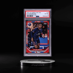2021 Topps Chrome Paris Saint-Germain Red Refractor Kylian Mbappe /5 #18 PSA 6 EXMT