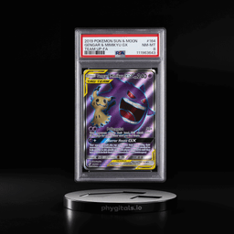 2019 POKEMON SUN & MOON TEAM UP #164 FULL ART/GENGAR & MIMIKYU GX PSA 8