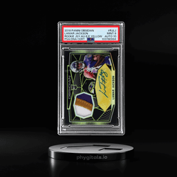 2018 Panini Obsidian Rookie Jersey Autograph Electric Etch Yellow Lamar Jackson #RJLJ 1/10 PSA 9