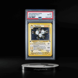 1999 POKEMON FOSSIL 1ST ED #11 MAGNETON-HOLO PSA 8