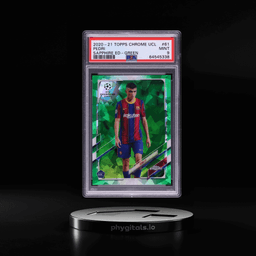 2020 Topps Chrome UEFA Champions League Sapphire Green Pedri ROOKIE /75 #61 PSA 9 MINT