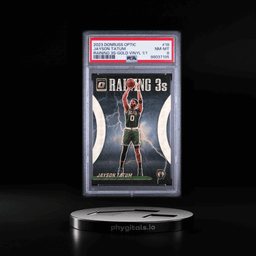 2023 Donruss Optic Raining 3s Gold Vinyl Jayson Tatum #18 PSA 8