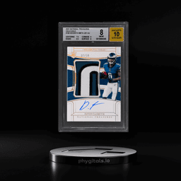 2021 National Treasures Rookie Patch Autograph Holo Gold Devonta Smith #160 7/10 BGS 8